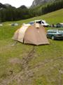 Consquences de la pluie, nous avons d "amnager" le camping pour faciliter l